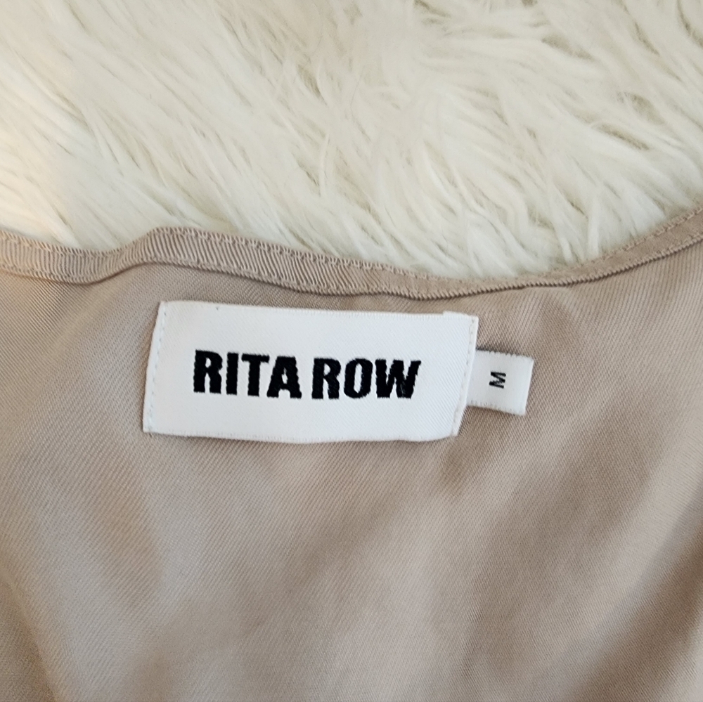 RITA ROW CHIARA TOP SHORT SLEEVES FRONT BUTTON SQUARE NECK CROP TOP SZ MEDIUM - Picture 3 of 10